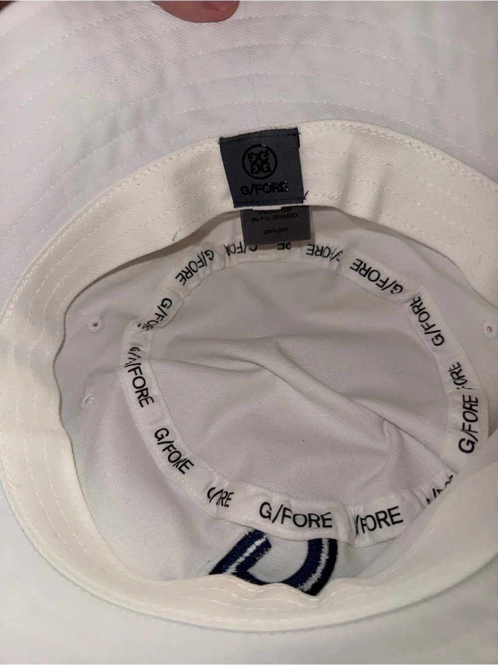 G/FORE men's quarter g bucket hat in snow NWOT